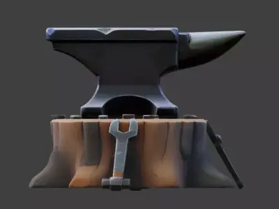 Fantasy Blacksmith Anvil 3D Model Low-poly 3D model buy