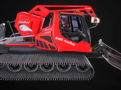 Snow Groomer Pistenbully 600 Snowcat PBR 3D model