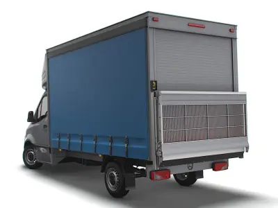 Mercedes Benz Sprinter Luton Curtainsider Tail Lift 2023 3D model