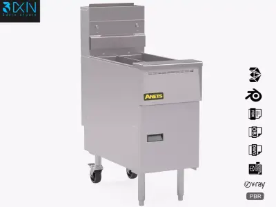 Anets Goldenfry Split Pot Fryer AGG14T 3D model purchase
