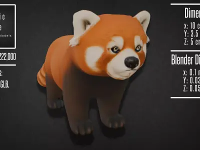Realistic Red Panda Model 3D model
