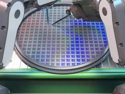 Industrial Robot Semiconductor manufacturing animation 3D model