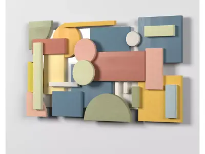 Wall Colored shapes Decoration - 90x50 - Collection - Part 5 3D model