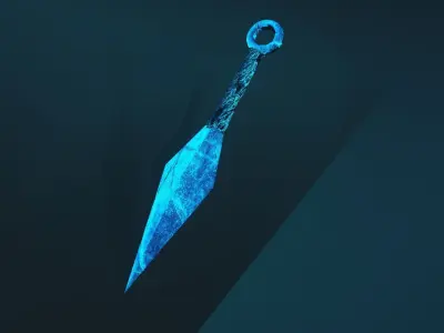 Weapons ninja kunai from anime Naruto and Boruto game ready Low-poly 3D model