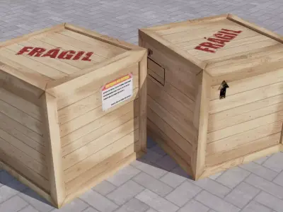 Wood Box 3D model purchase