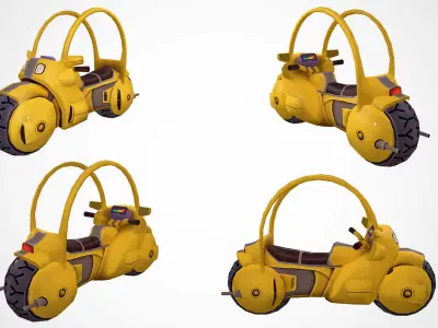 Fantasy Cartoon Bikes 3D model