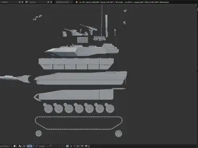 Tank Leopard 2A5 Amored Free low-poly 3D model