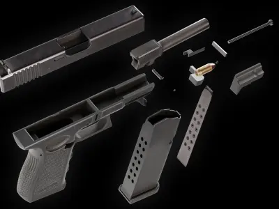 VR Ready G19 Low Poly Low-poly 3D model