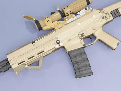 scarl gun Low-poly 3D model