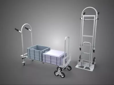 CONVERTIBLE HAND TRUCK STEEL CRATE STAIR CLIMBING CLIMBER CLIMB 3D model