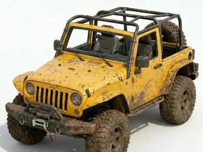 Realistic Off-Road Safari Jeep 3d model Low-poly 3D model