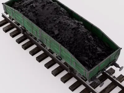 Train  railway platform 3D model