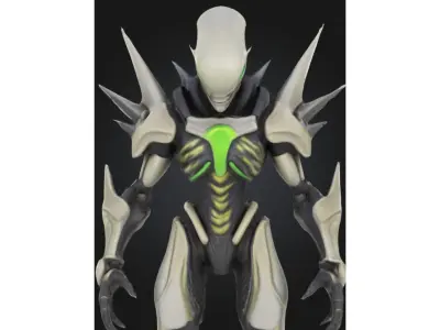 Stylized Alien Warrior Low-poly 3D model