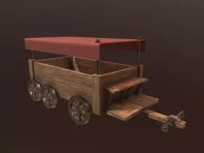 Traders Wagon Low-poly 3D model
