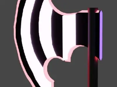 low-poly cyber axe Free low-poly 3D model