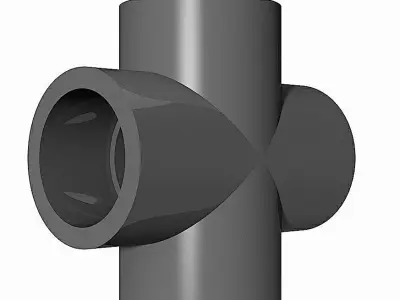 PVC Crosses - Socket Ends Free 3D model