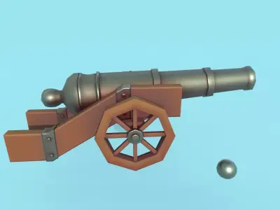 Cannon Low-poly 3D model shop