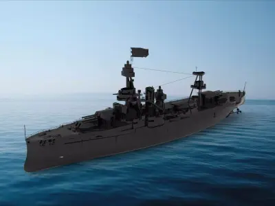 USS New York US Navy battleship 3D model