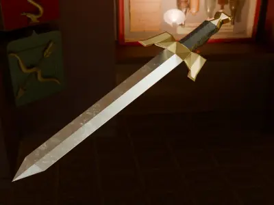 Semi-Realistic and Cartoon Sword - Low Poly Game Asset Low-poly 3D model