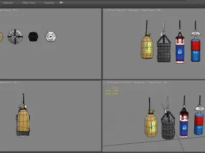 Cartoon sandbags Low-poly 3D model