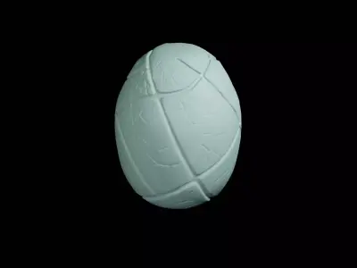 MonsterEgg teal colored ceramic bead 3D model