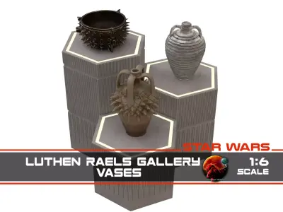 Luthen Raels gallery - Vases 1-6 scale Hottoys 3D print model