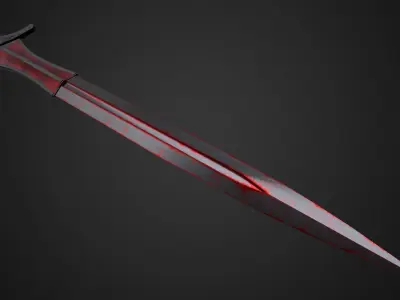 Dark sword Low-poly 3D model order