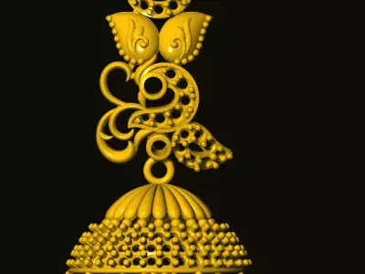 jumka ornate gold bell 3D print model