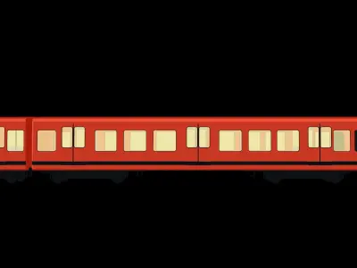 Helsinki Old Metro Train  Low-poly 3D model