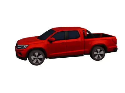 Low Poly Generic Pickup Truck Model PBR Texture Low-poly 3D model