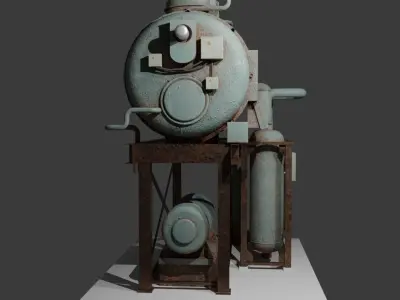 industrial gas tower Low-poly 3D model