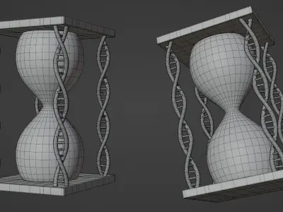 Hourglass - DNA Low-poly 3D model