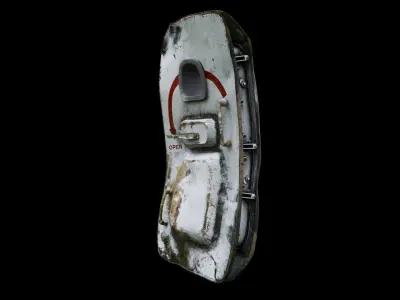 Door plane crashed Low-poly 3D model