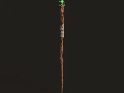 Staff 01 V2 Low-poly 3D model
