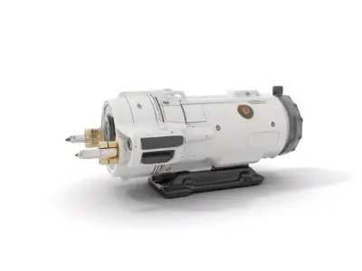 Futuristic White Minigun Model Pack Low-poly 3D model