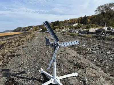 HORIZONTAL PORTABLE 3D PRINTED WIND TURBINE 15-20 WATTS Free 3D model