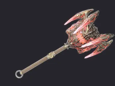 Fantasy Stylish Weapon- Mace of Demon Low-poly 3D model