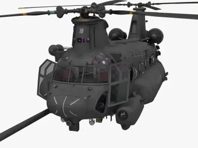 MH 47 Chinook 2 Rigged 3D model