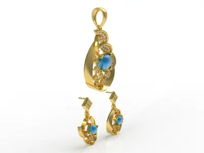 Diamond Pendant Set 46 3D print model