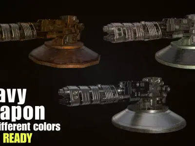 machine gun Low-poly 3D model