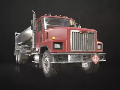 Classic Fuel Truck Low-poly 3D model
