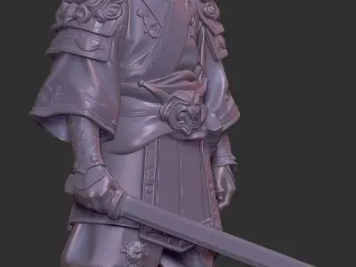 MG-Japanese Armor Swordsman 01 High-Poly Model 3D print model