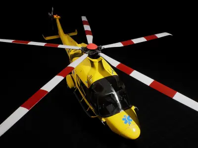 Helicopter AW169  Low-poly 3D model