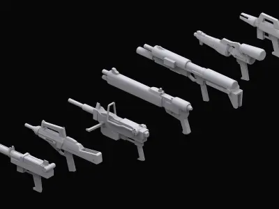 Gundam Earth Federation Guns 3D model