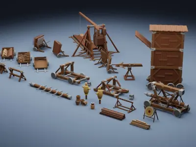 Low Poly Ancient Apparatus Low-poly 3D model