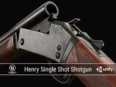 PBR Henry Single Shot Shotgun Low-poly 3D model