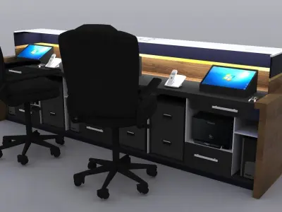 Reception Counter Design 3D model