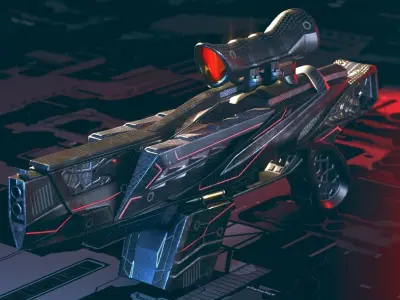 Eagle Eye  Scifi rifle  Low-poly 3D model