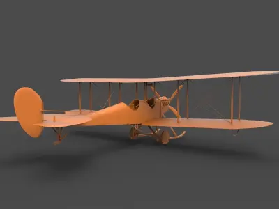 B-E-2 wwii biplane 3D print model
