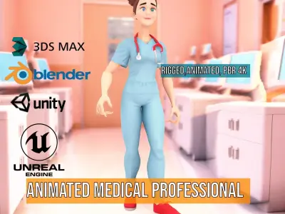 Animated Medical Professional model pack Low-poly 3D model